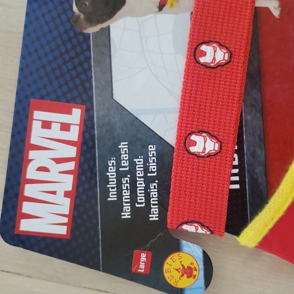 NWT Rubie's Marvel Classic Iron Man Harness & Leash Dog Pet Costume Red Size L - Picture 4 of 10